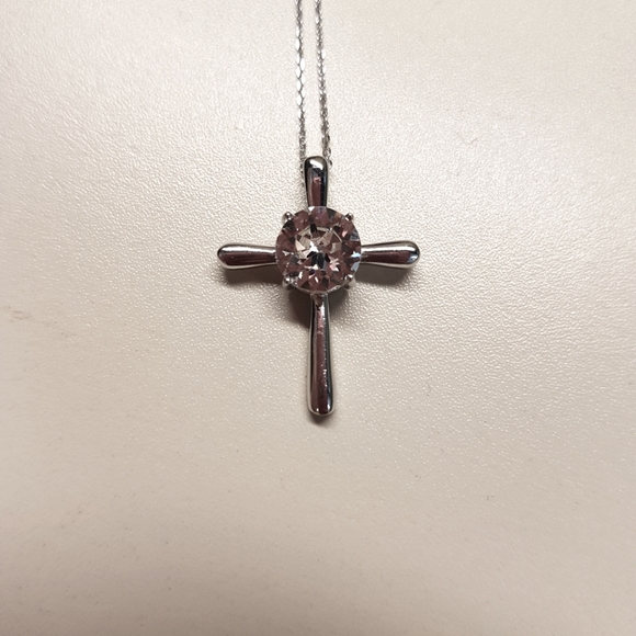 Lesa Michele Cross Pendant with Swarovski Crystal - Picture 4 of 7